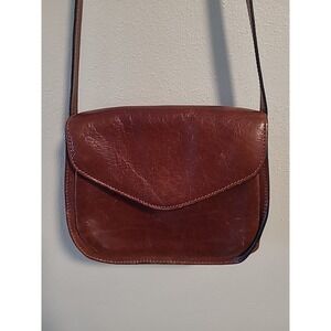 Vintage Old Angler Firenze Redbrown Leather Women's Shoulder Bag‎